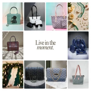 White and Green Quote Photo Grid Collage Instagram Post